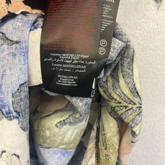 Vero Moda Milo Off Shoulder Linen Blend Dress Sz XL Tropical Resort Floral Dress - Picture 11 of 12